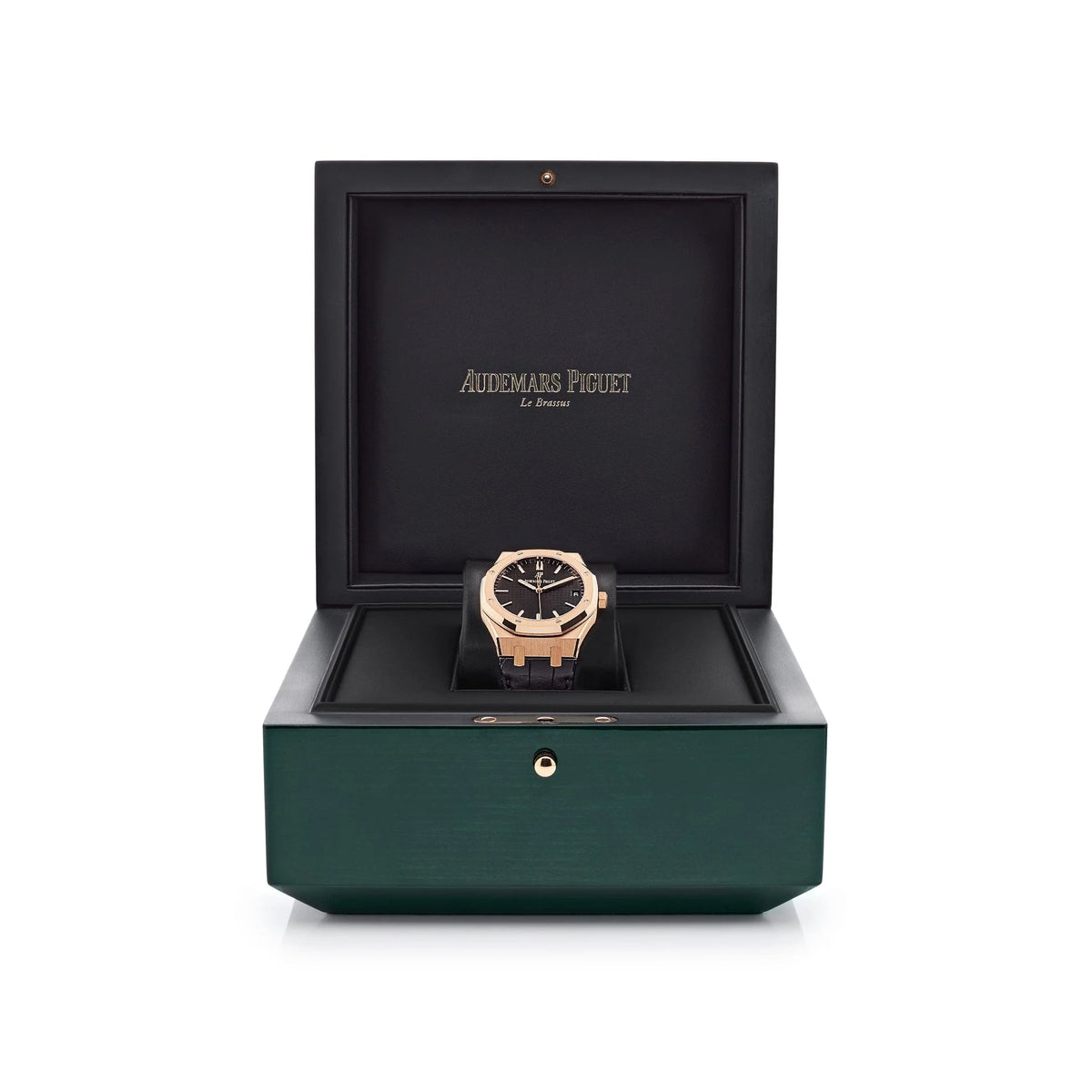 Audemars Piguet Royal Oak automatique, vue de profil du boîtier or rose