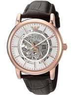 Montre Emporio Armani Meccanico AR60007 squelette automatique or rose, cadran blanc