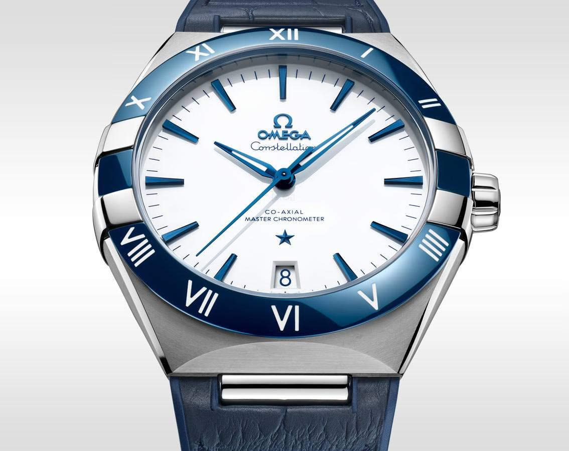 Omega Constellation 41 mm, vue de profil du boîtier acier